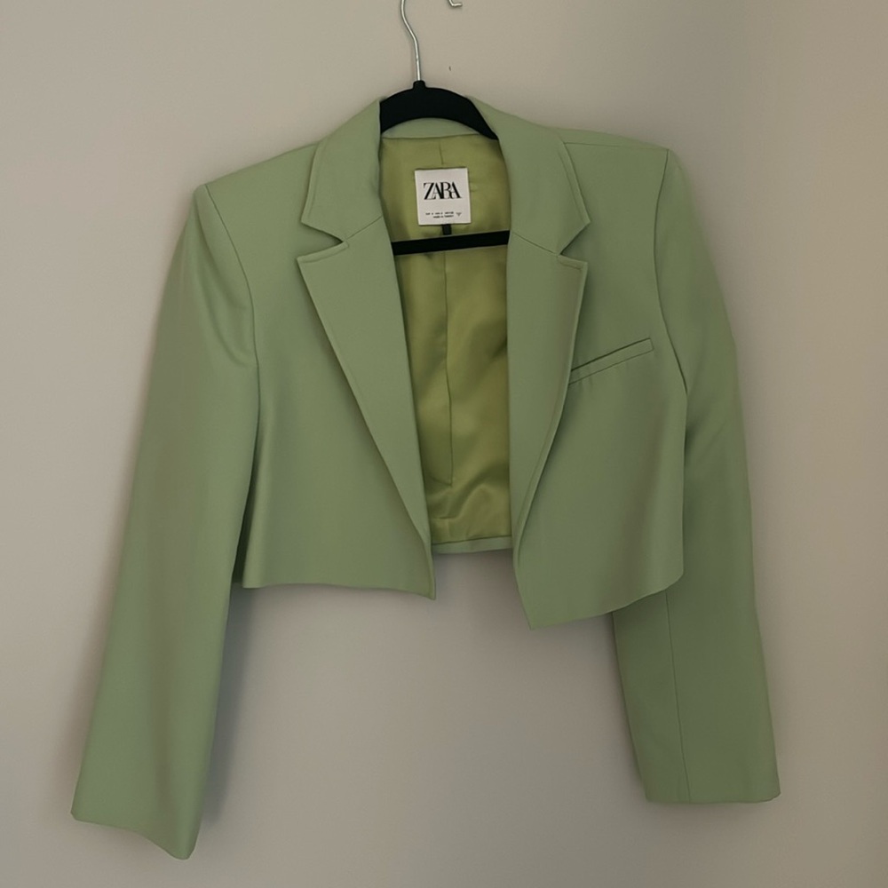 Zara cropped open blazer